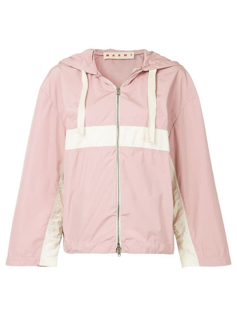Marni colour-block hooded jacket - PINK