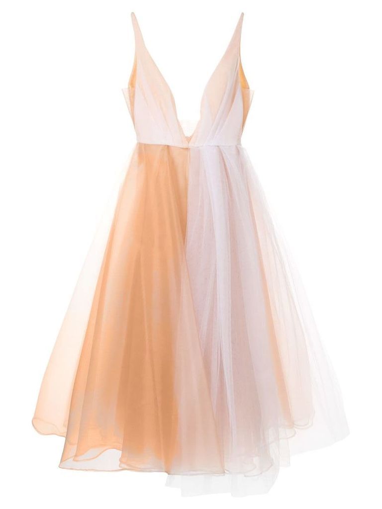 Alex Perry Joia plunge tulle dress - White