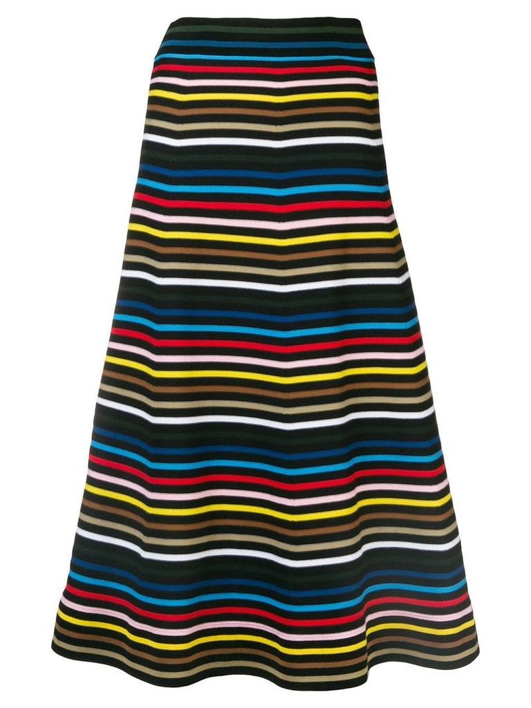 Sonia Rykiel striped A-line skirt - Black