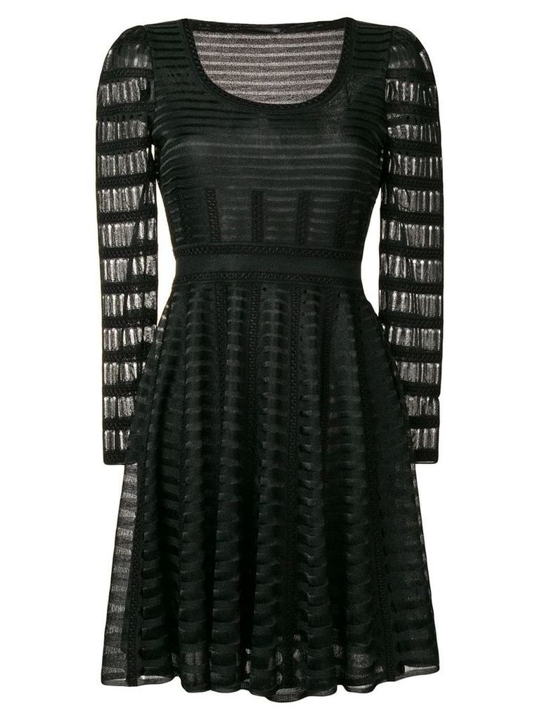 Alexander McQueen stripe panelled mini dress - Black