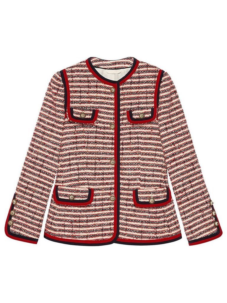 Gucci Striped tweed jacket - Red