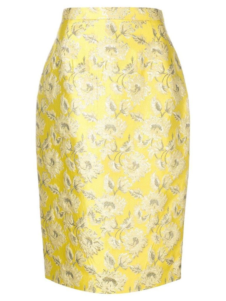 Prada floral patterned skirt - Yellow