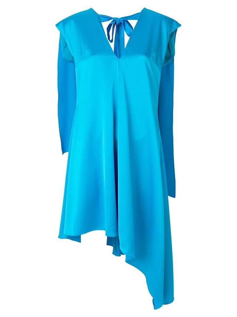 MSGM cape back asymmetric dress - Blue