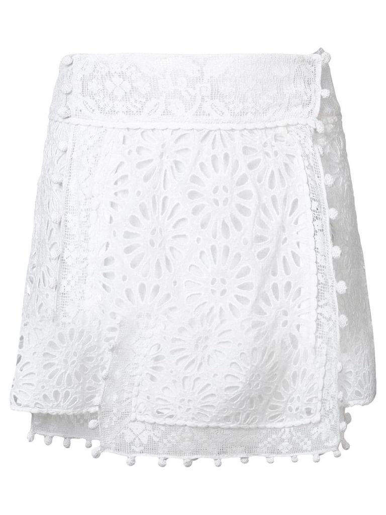 Isabel Marant embroidered lace skirt - White