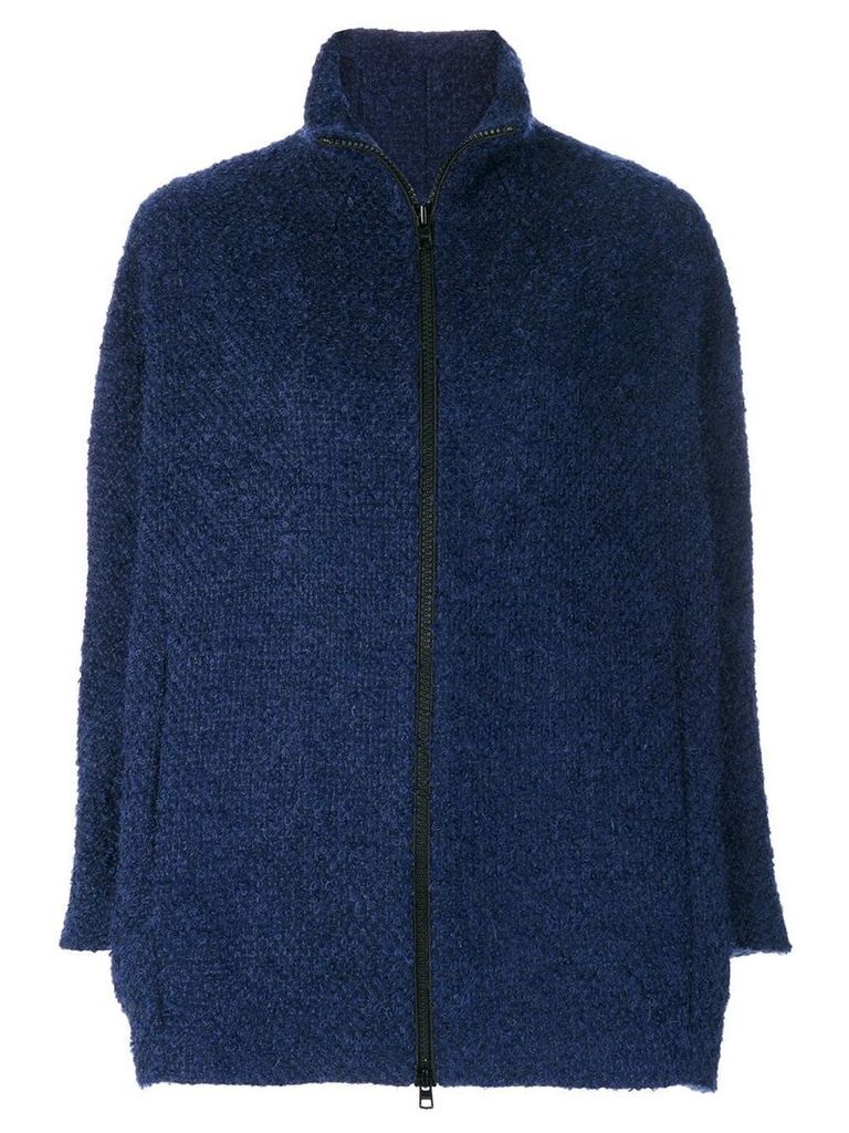 Gianluca Capannolo knit zipped coat - Blue