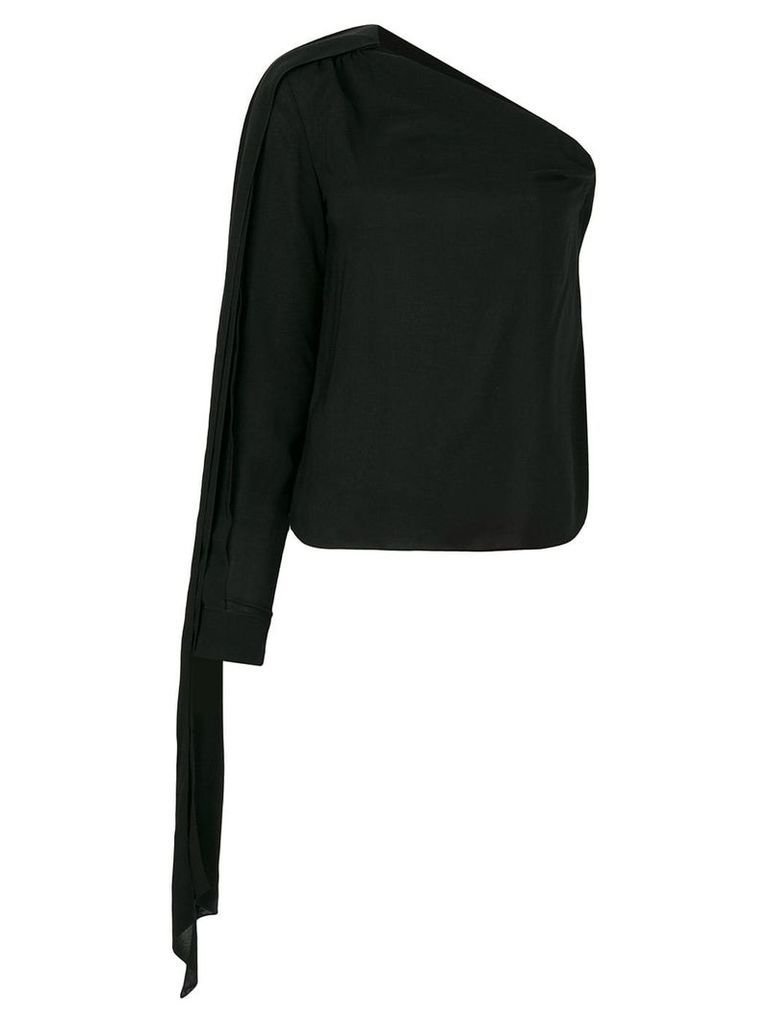 Saint Laurent asymmetric sleeve blouse - Black