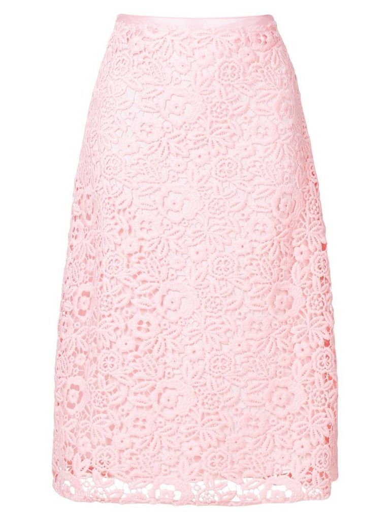 Miu Miu floral crochet midi skirt - PINK