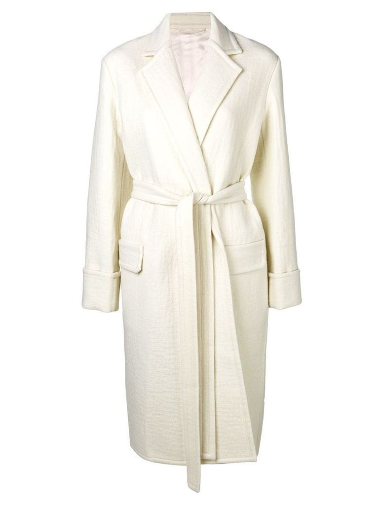 Helmut Lang belted coat - White