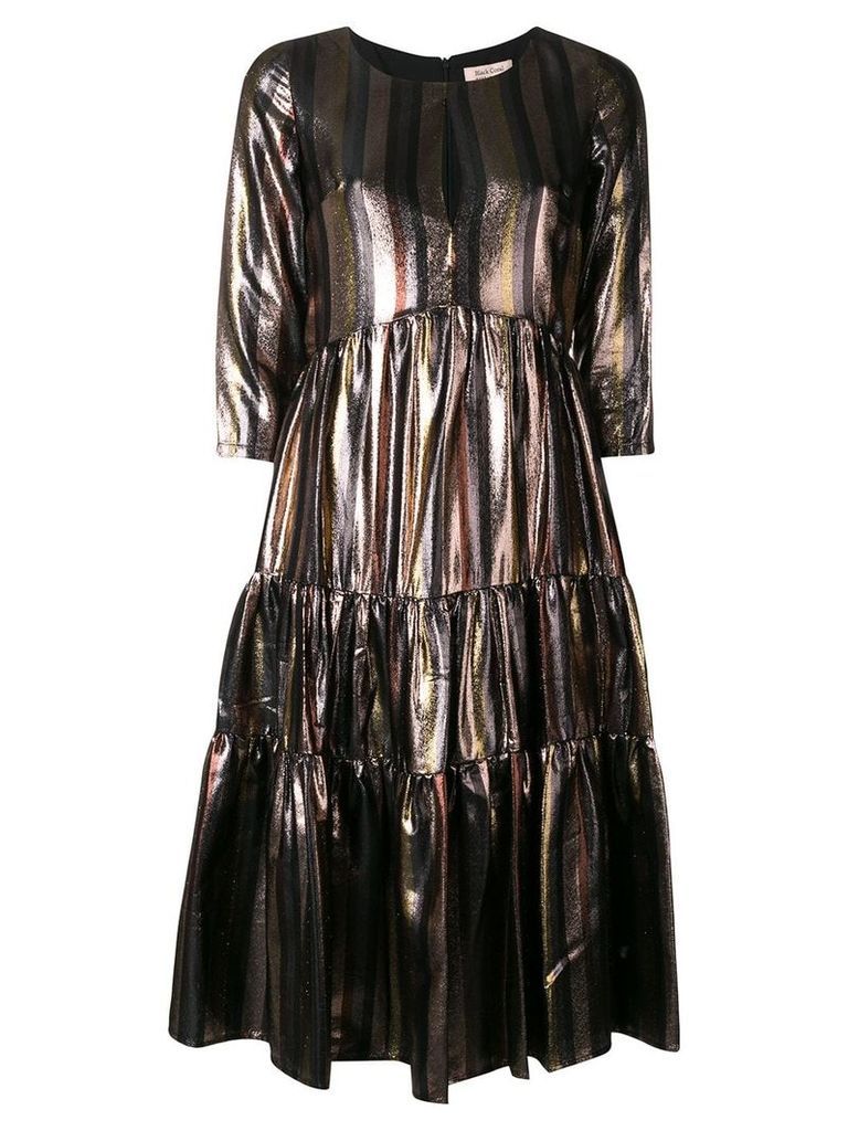 Black Coral stripe dress - Metallic