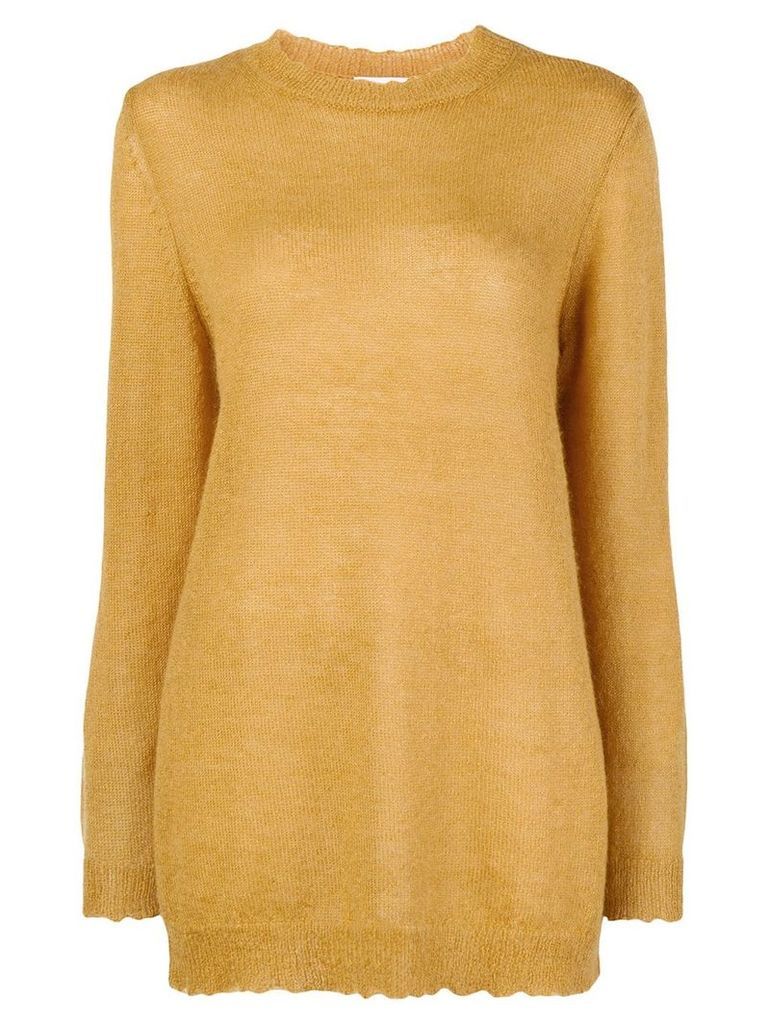 Red Valentino distressed elongated jumper - Yellow