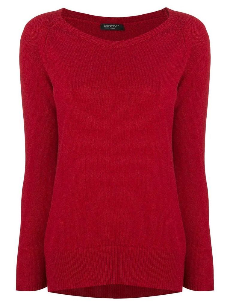 Aragona cashmere scoop neck sweater - Red