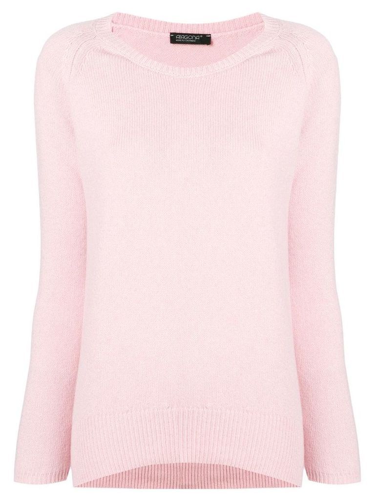 Aragona cashmere scoop neck sweater - PINK