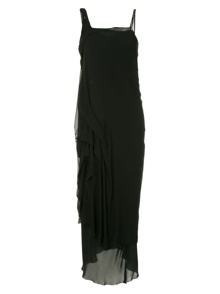 Isabel Benenato long draped dress - Black