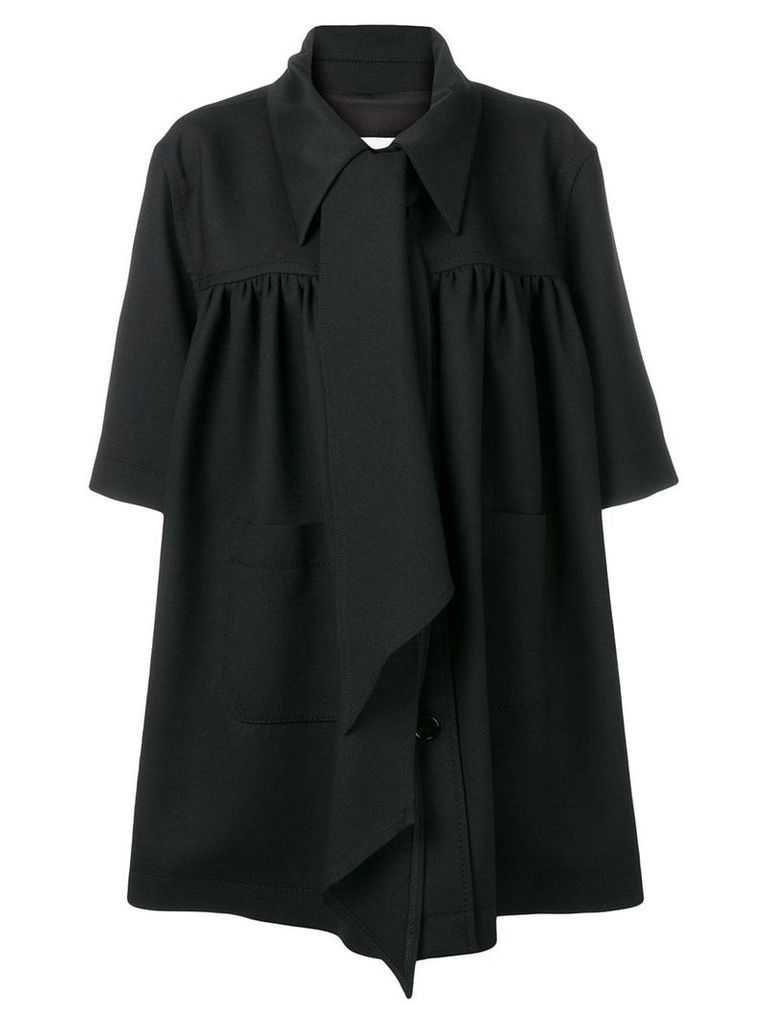 Mm6 Maison Margiela oversized tie-neck coat - Black