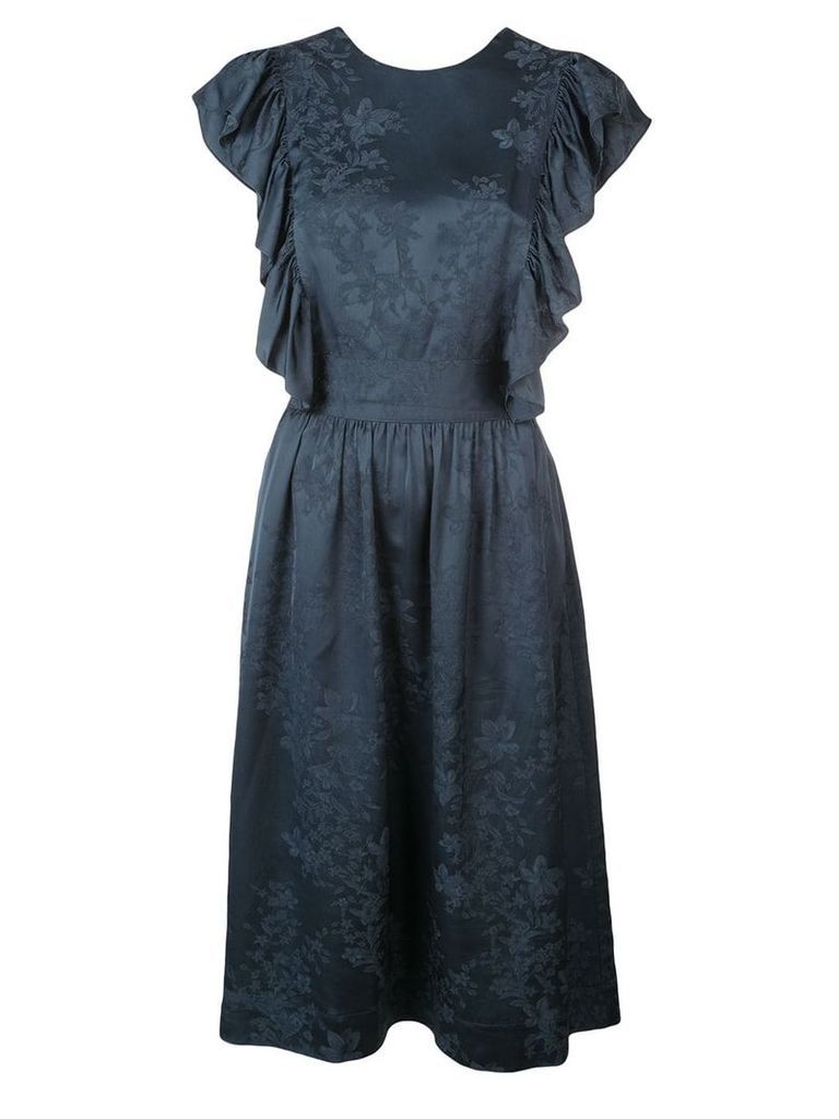 Rosie Assoulin floral criss-cross dress - Blue