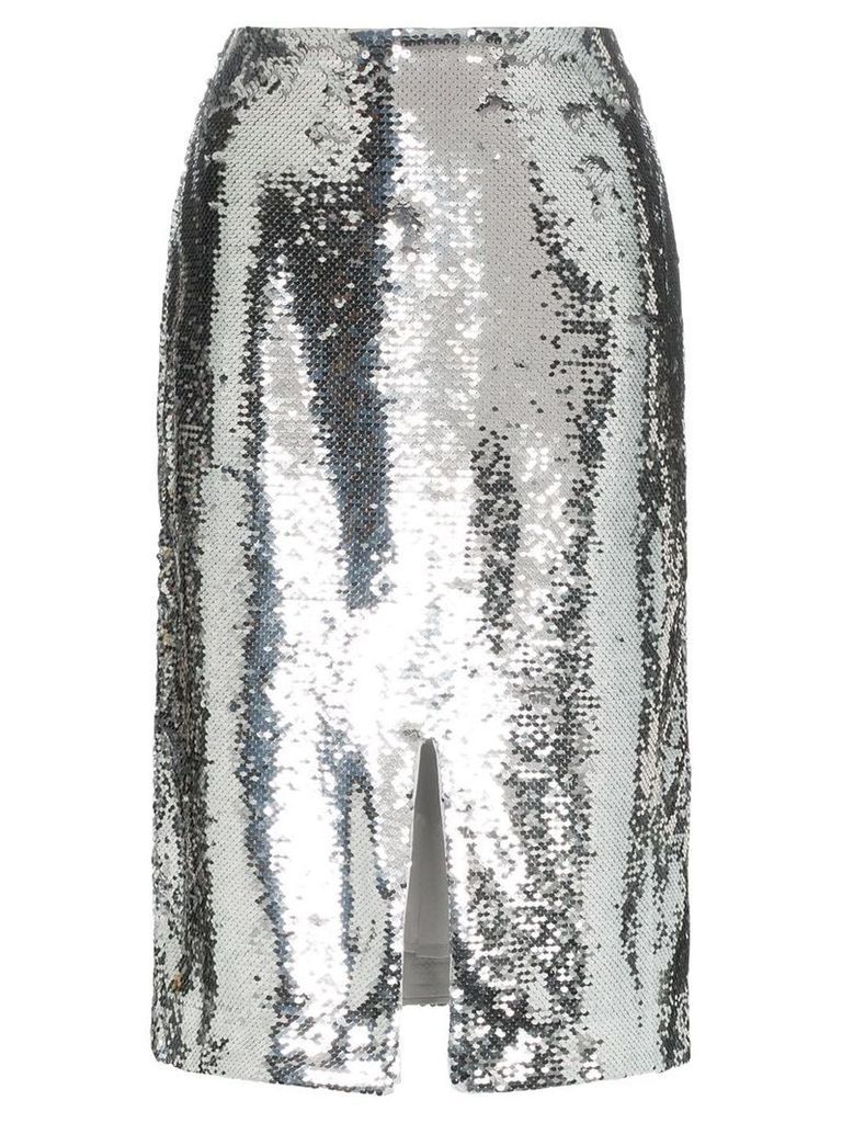 GANNI sonora sequin pencil skirt - Metallic