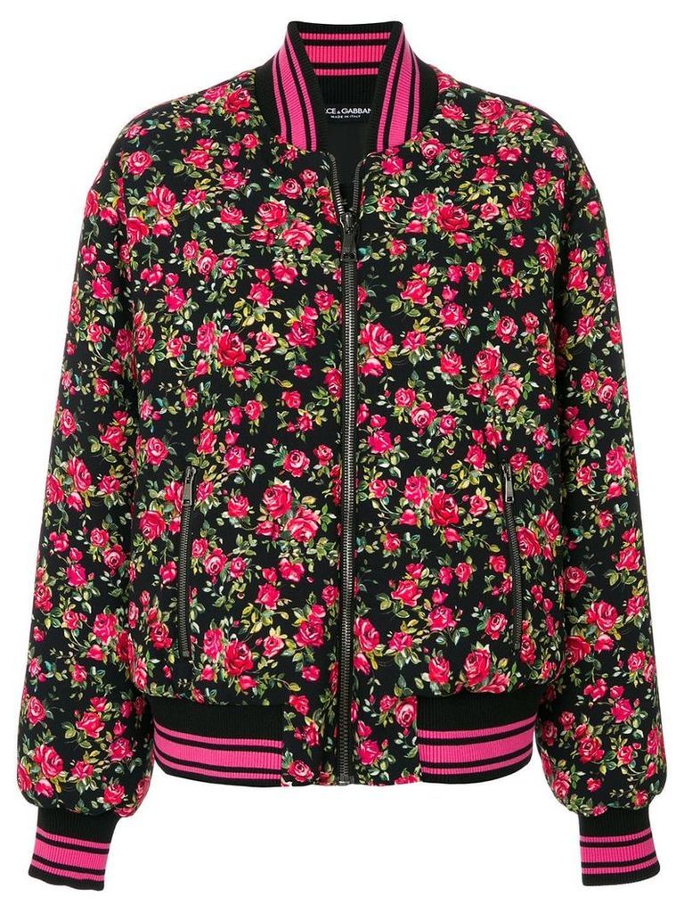 Dolce & Gabbana floral bomber jacket - PURPLE