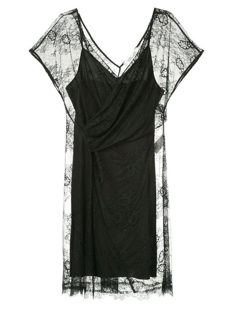 Diane von Furstenberg ruched V-neck dress - Black