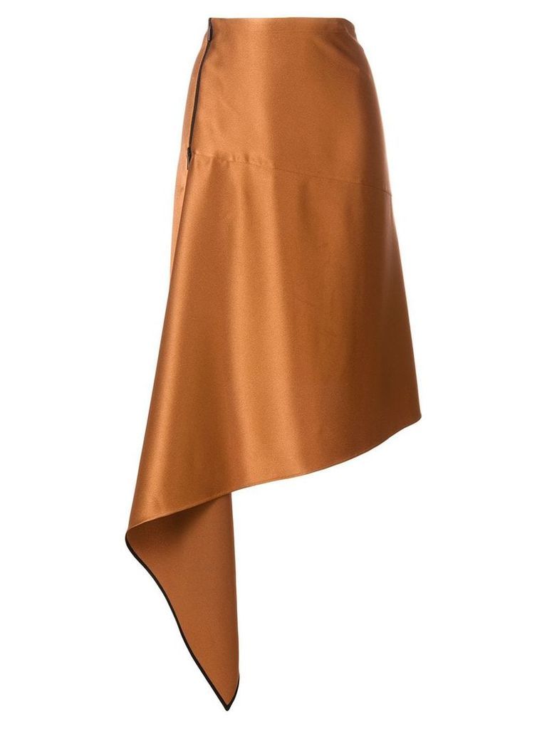 Petar Petrov asymmetric A-line skirt - Brown