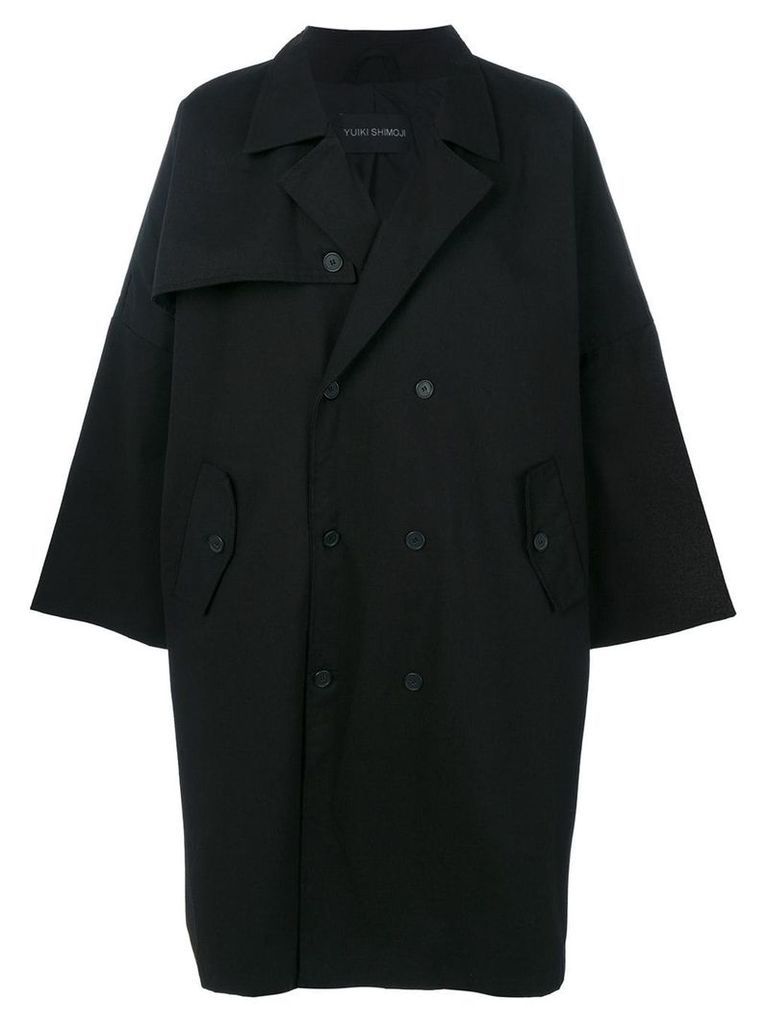 Yuiki Shimoji oversized trench coat - Black