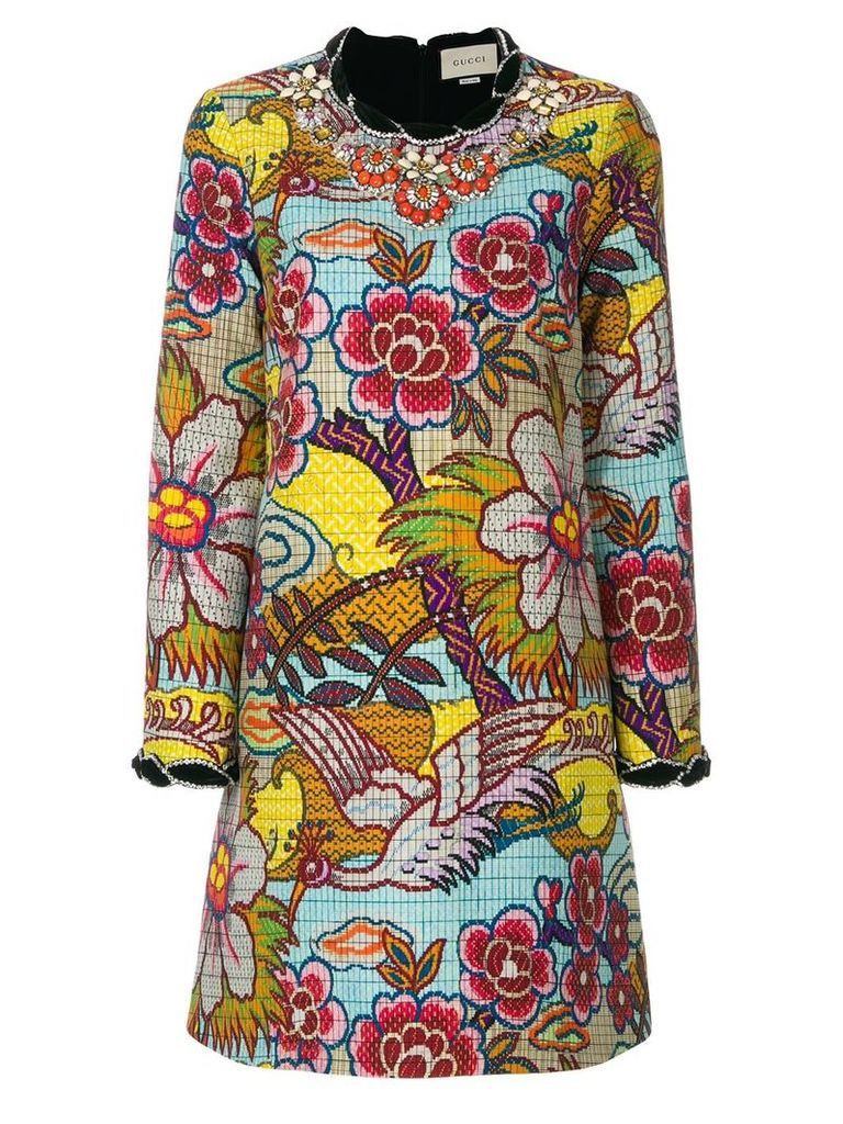 Gucci embellished floral print dress - Multicolour