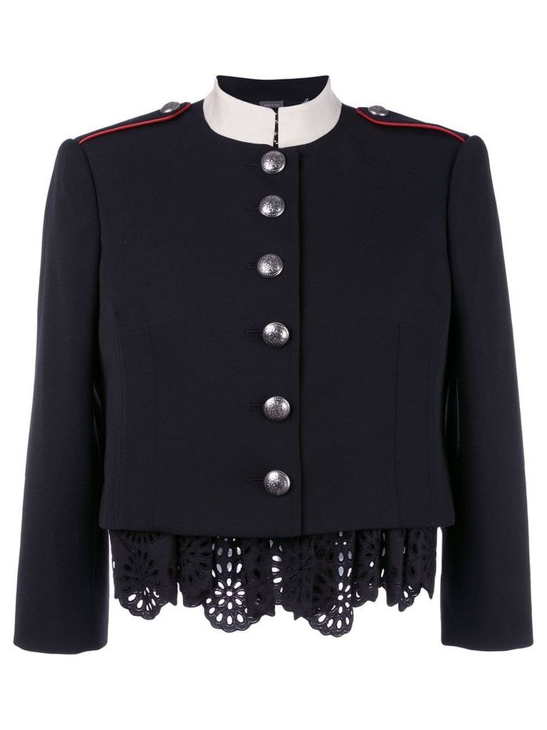 Alexander McQueen Military lace insert jacket - Black