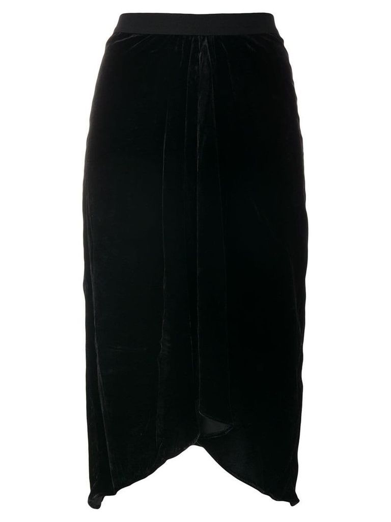 Isabel Marant Tursanne asymmetric velvet midi skirt - Black