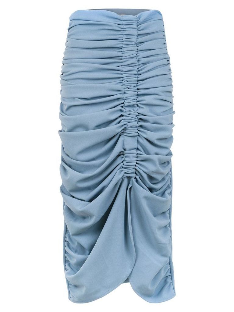 Framed midi pleated skirt - Blue