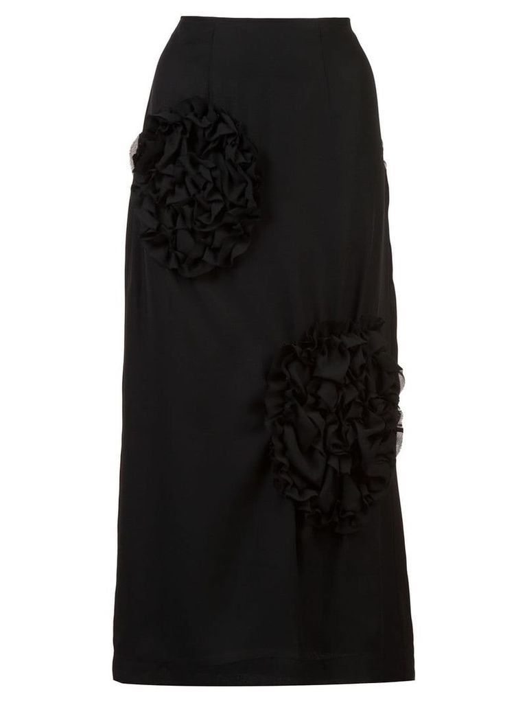 Simone Rocha ruched detailed pencil skirt - Black