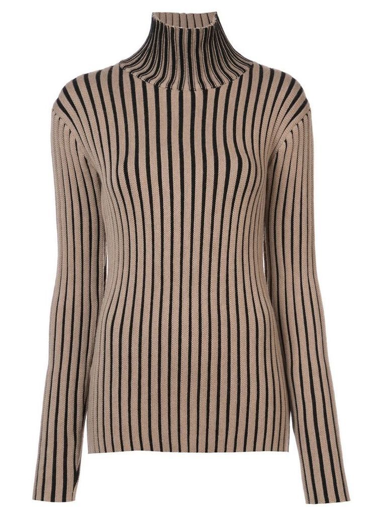 Victoria Victoria Beckham striped turtleneck sweater - Neutrals