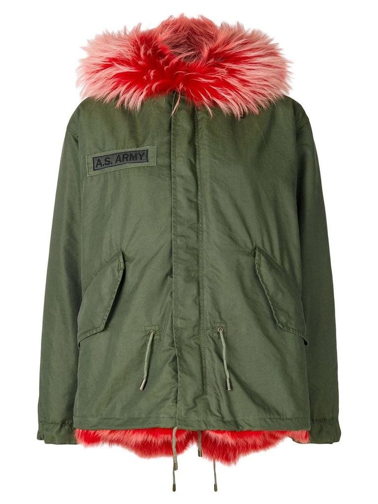 As65 contrast lining coat - Green