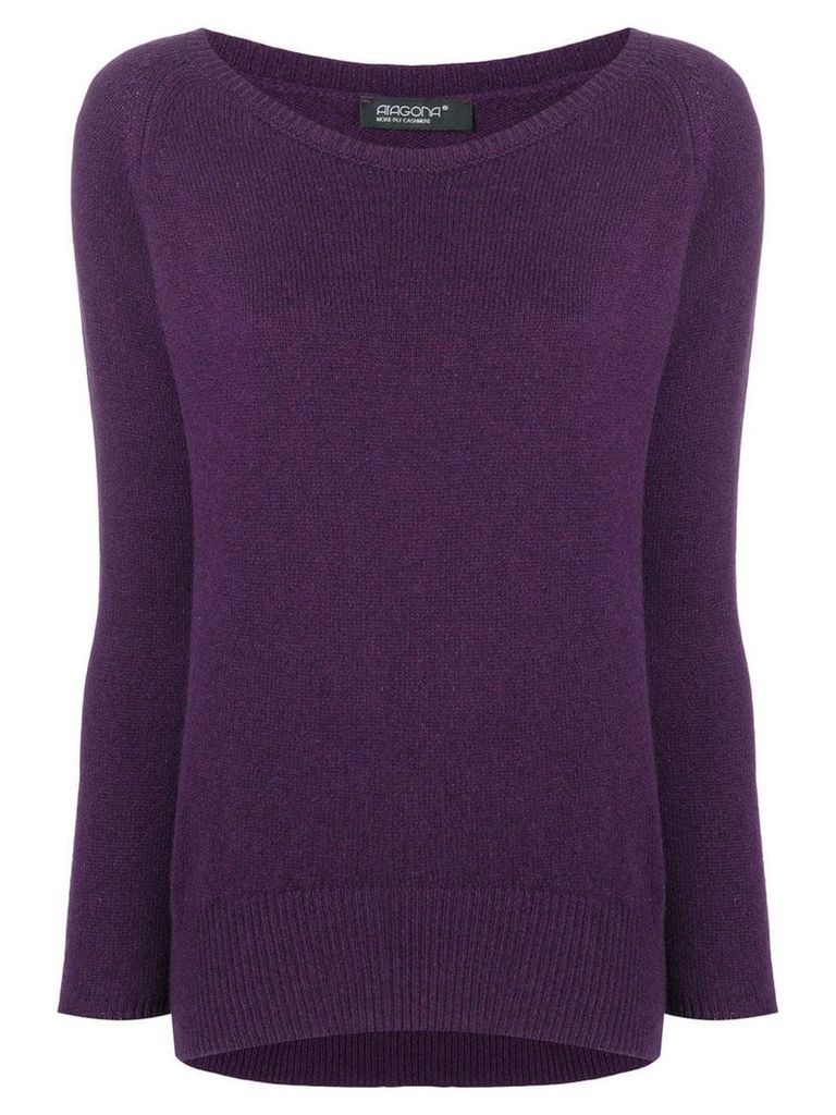 Aragona cashmere scoop neck sweater - PURPLE