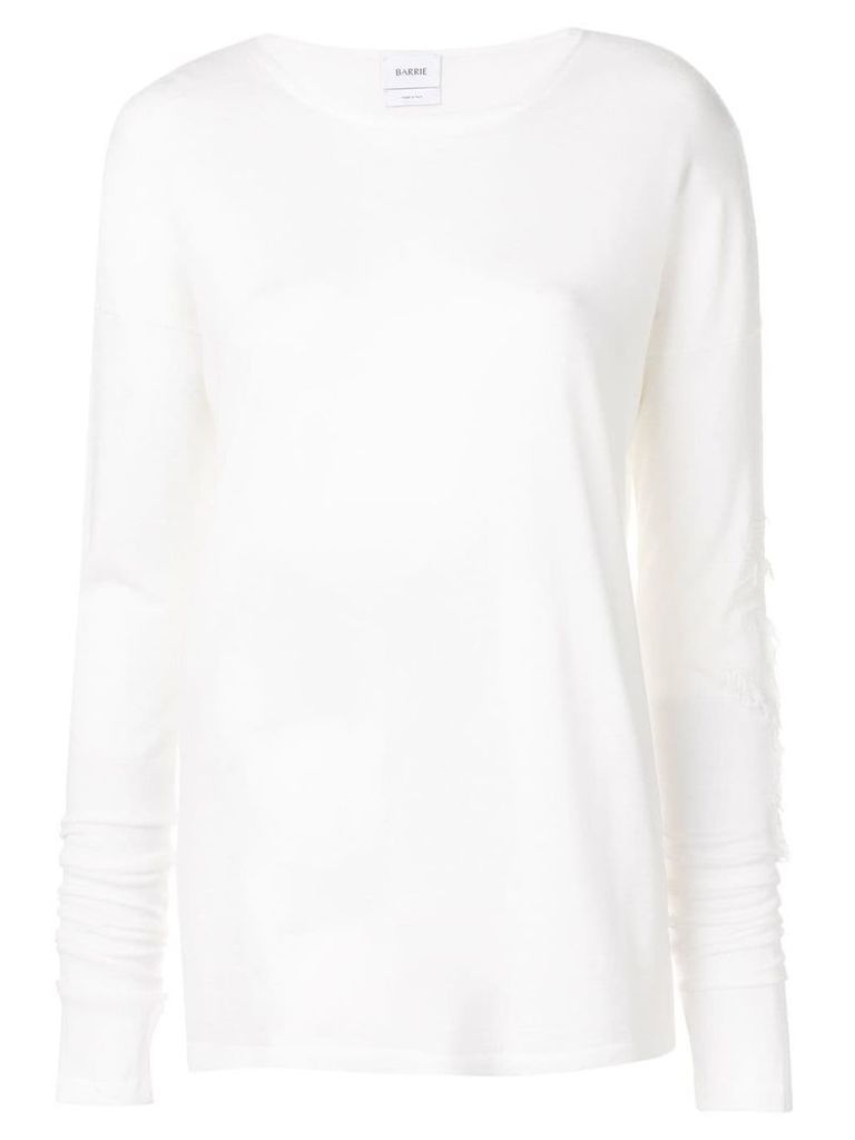 Barrie round neck pullover jumper - White