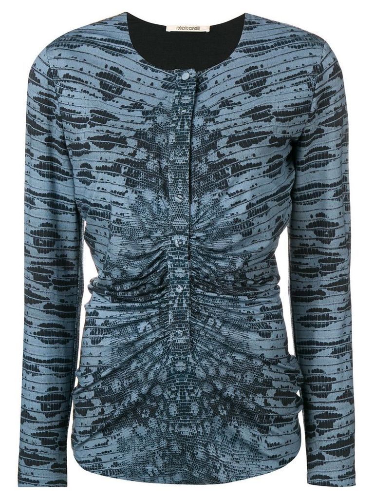 Roberto Cavalli printed gathered front top - Blue