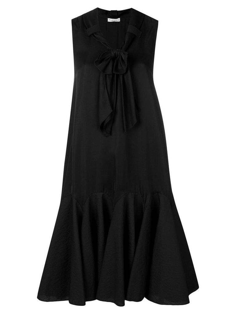 JW Anderson exaggerated hem dress with bow detail - Black