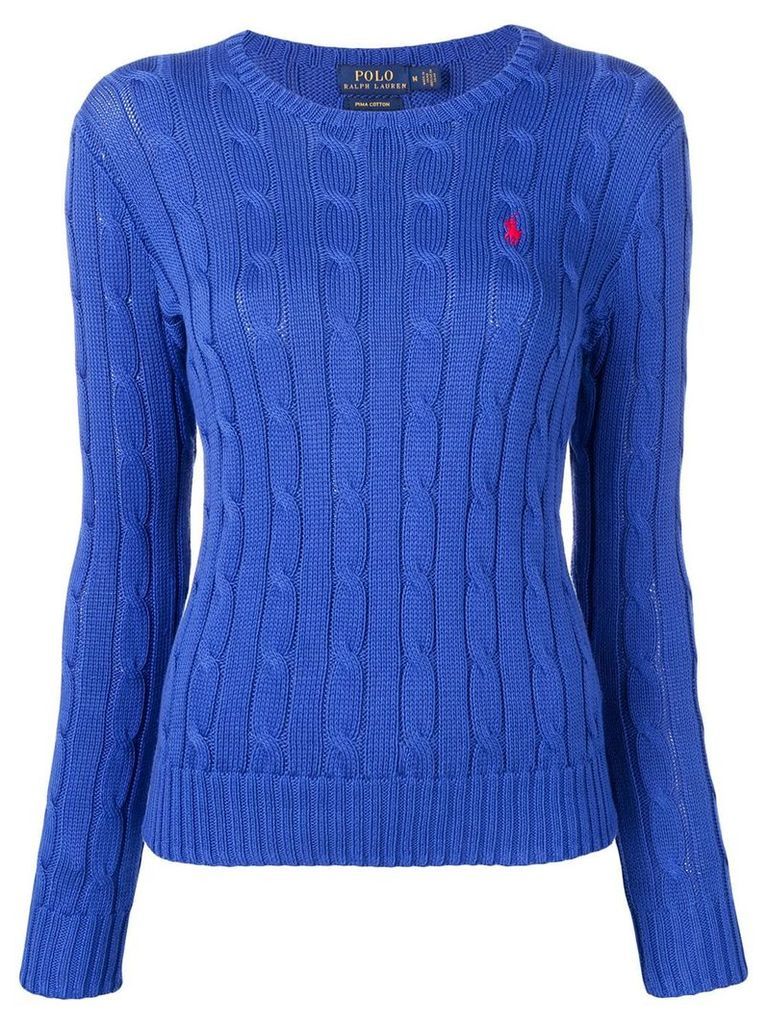 Polo Ralph Lauren logo cable knit sweater - Blue