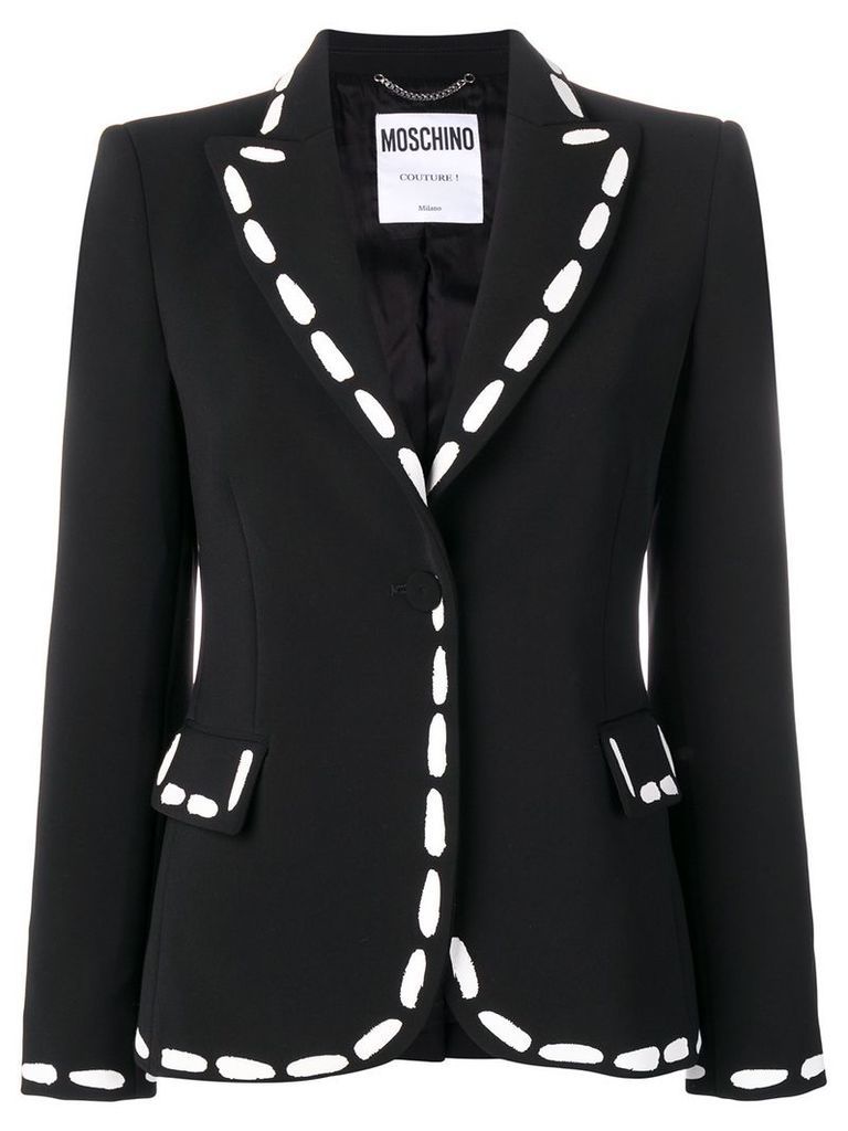 Moschino print detailed fitted blazer - Black