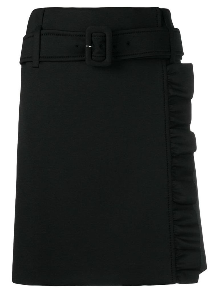 Prada ruffle detail skirt - Black