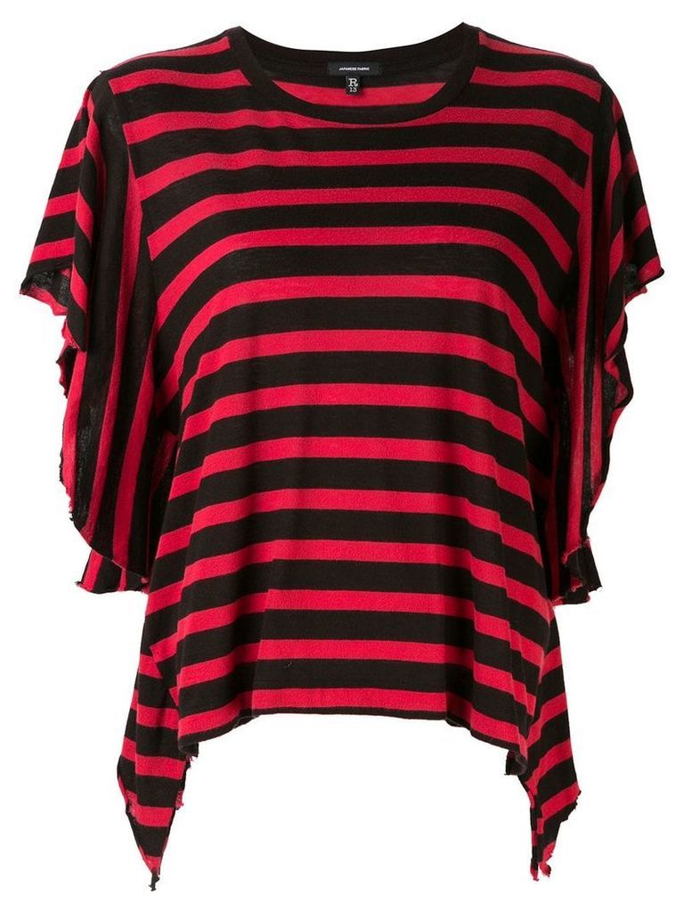 R13 Striped Flutter T-shirt - Red