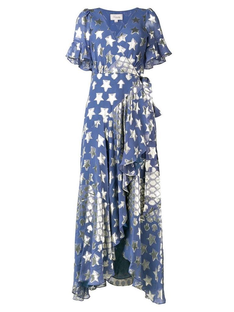 Temperley London Hetty star wrap dress - Blue