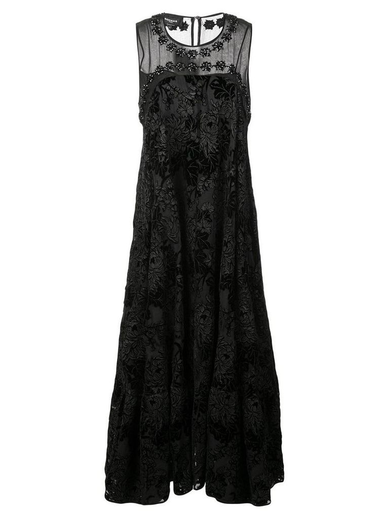 Rochas floral brocade dress - Black