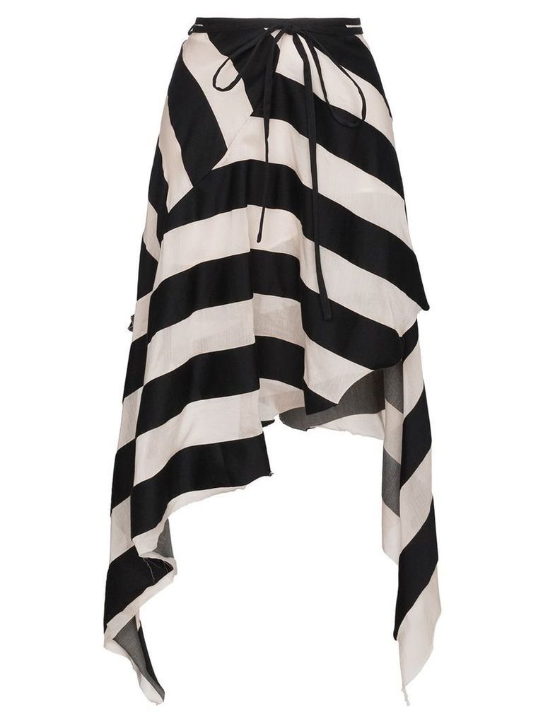 Marques'Almeida Maled Asymmetric Stripe Skirt - Black