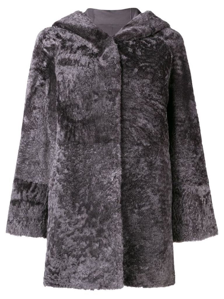 Drome hooded fur coat - Grey