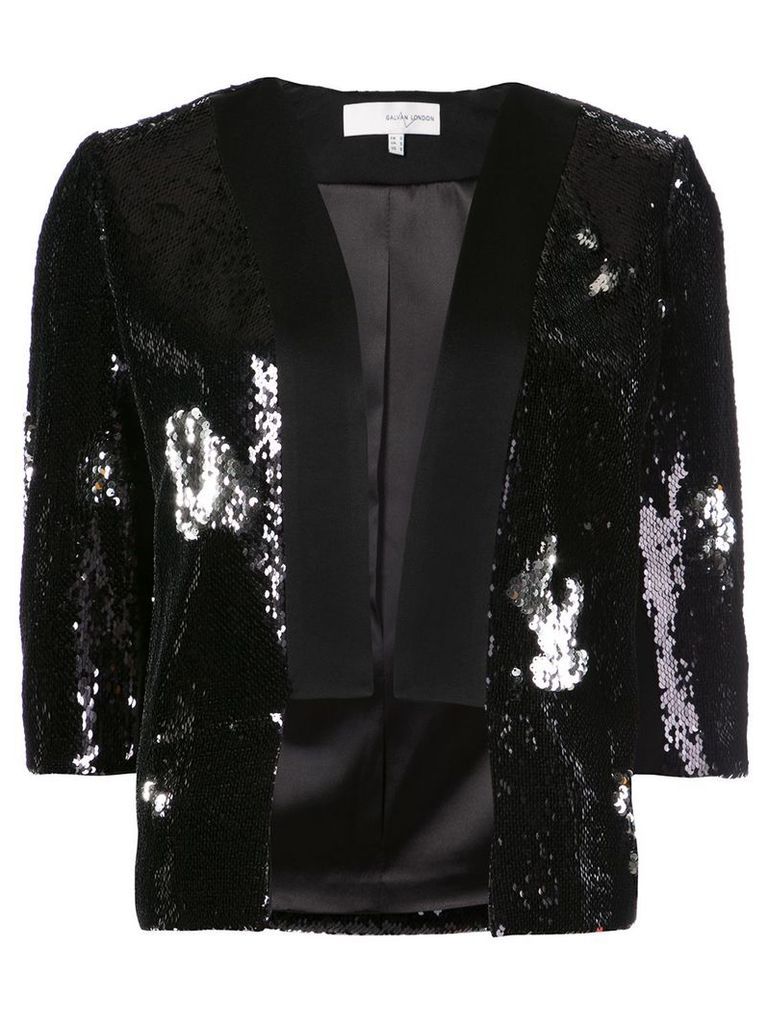 Galvan sequin embellished cropped blazer - Black