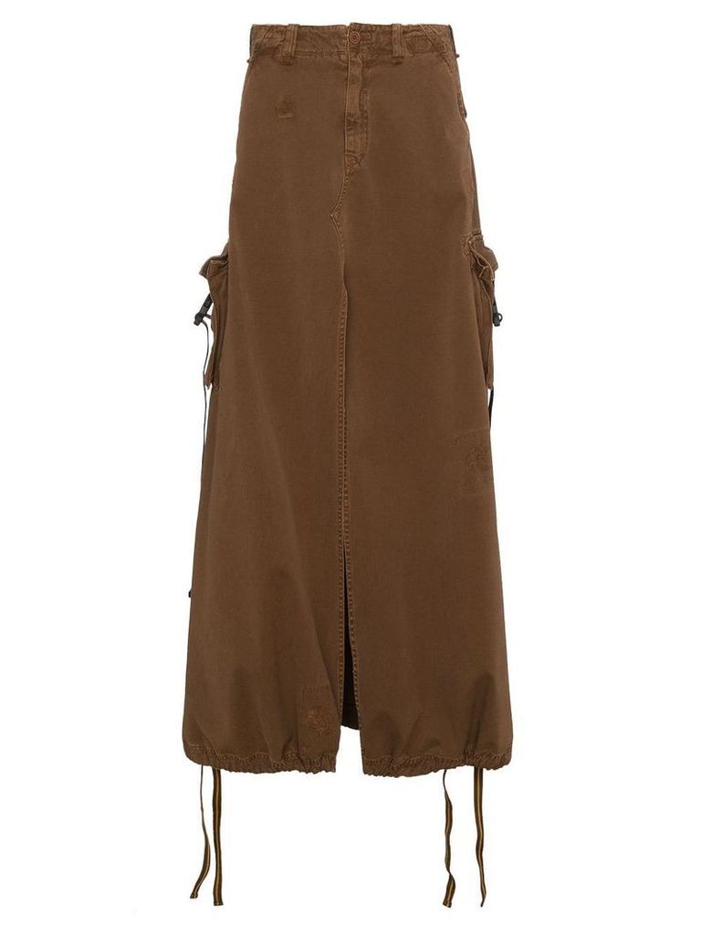 Palm Angels High waisted cargo skirt - Brown
