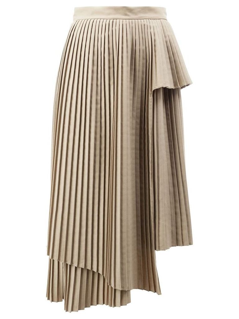 Rokh asymmetric pleated skirt - NEUTRALS