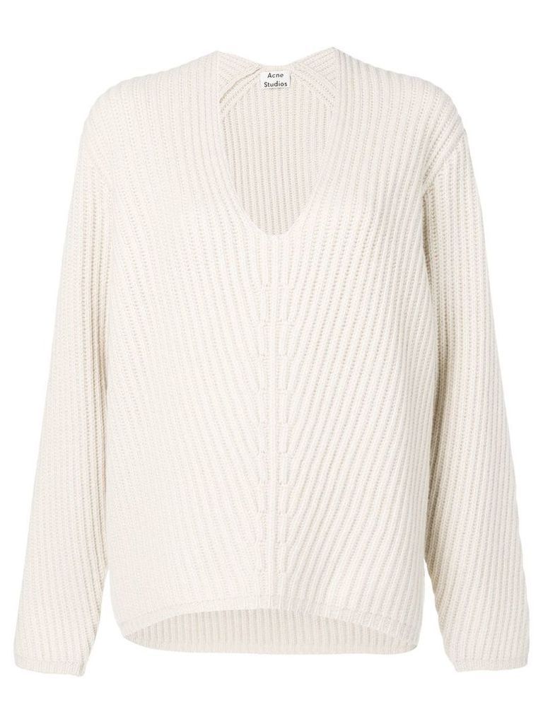 Acne Studios Deborah V-neck sweater - White