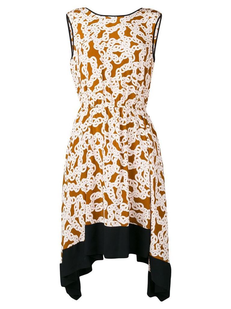 DVF Diane von Furstenberg chain print dress - Brown