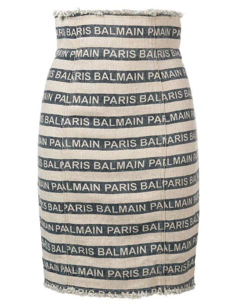 Balmain Paris striped skirt - Blue