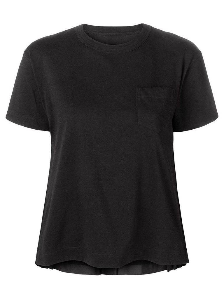 Sacai pleated sides T-shirt - Black